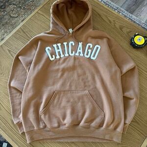 brown JERZEES light Chicago Mens Medium Hoodie
